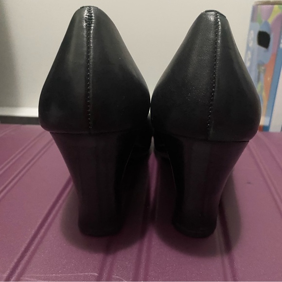 Open-Toe Leather Wedges - Picture 3 of 5